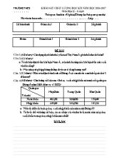 Đề khảo sát chất lượng học kì I Địa lí lớp 8 - Năm học 2016-2017